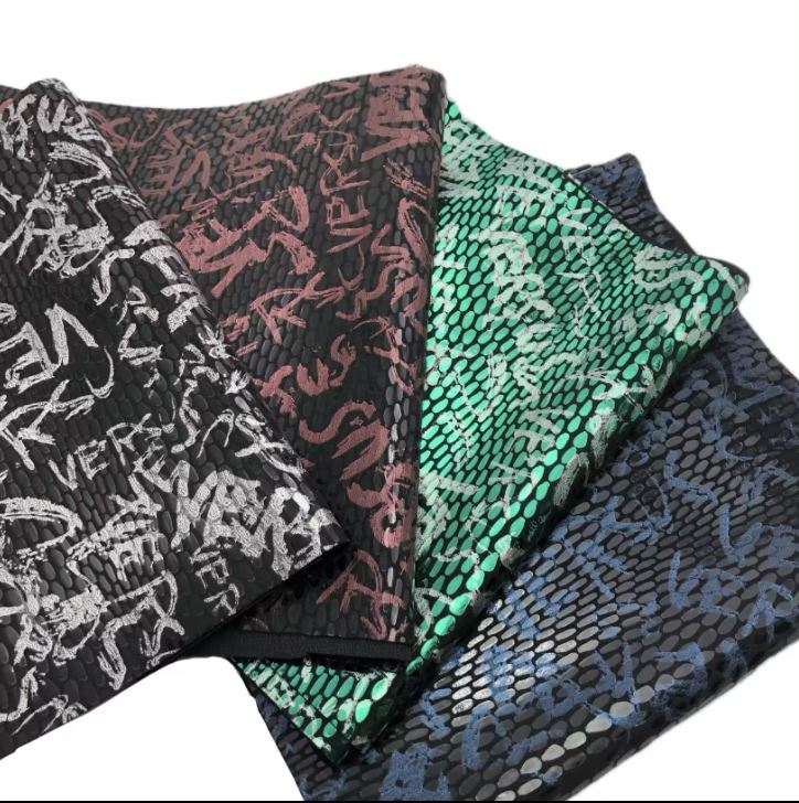 Argraffu Ffoil Lledr Ffabrig Synthetig Faux